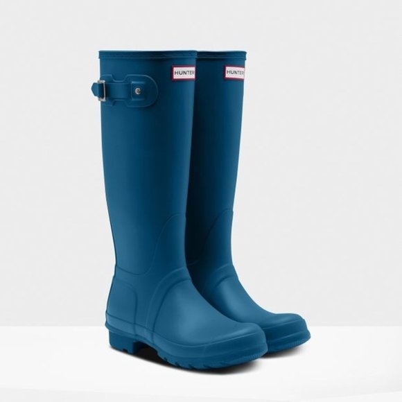Hunter Shoes - Hunter Blue Original Tall Matte Boot 9 EUC